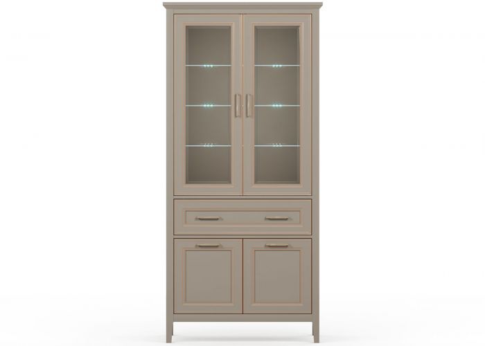 021Н.м. "Классик" шкаф REG2W2D1S с подсветкой Глиняный серый