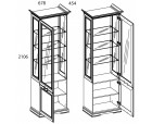 SEVILLA, Шкаф с витриной 1V1D. Цвет БЕЛЫЙ