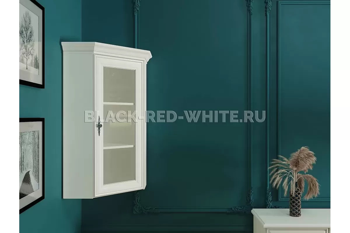 Шкаф верхний с витриной Кентаки NADN1W белый