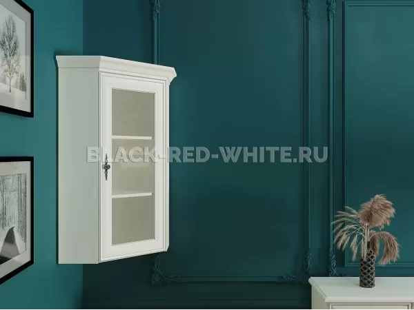 Шкаф верхний с витриной Кентаки NADN1W белый