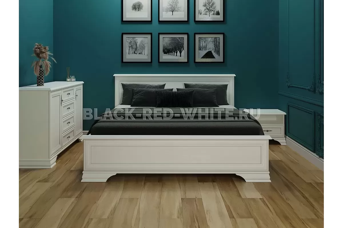 Кровать Кентаки LOZ/180+выкатные тумбы белый