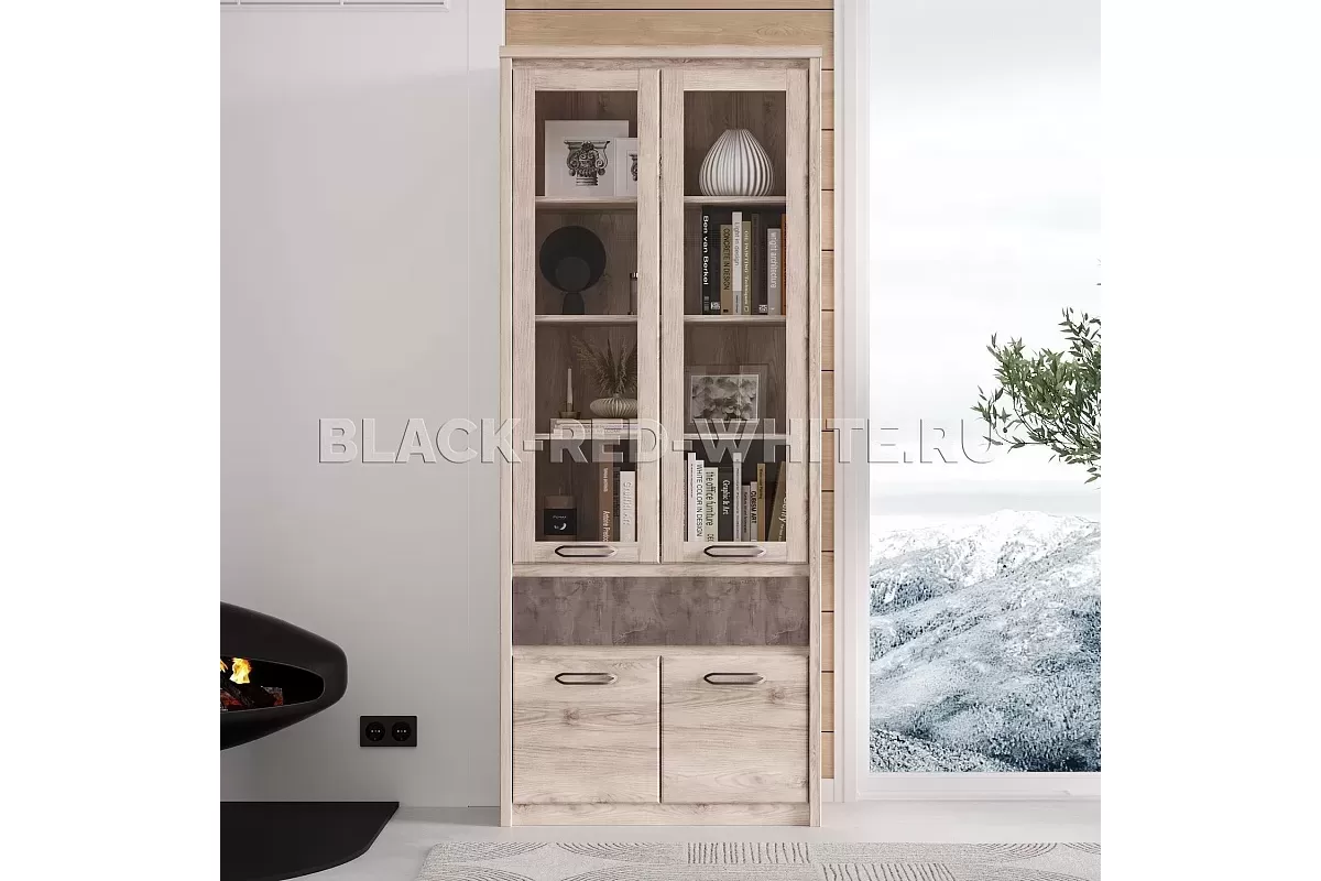 Шкаф с витриной Джаз 2V2D1S